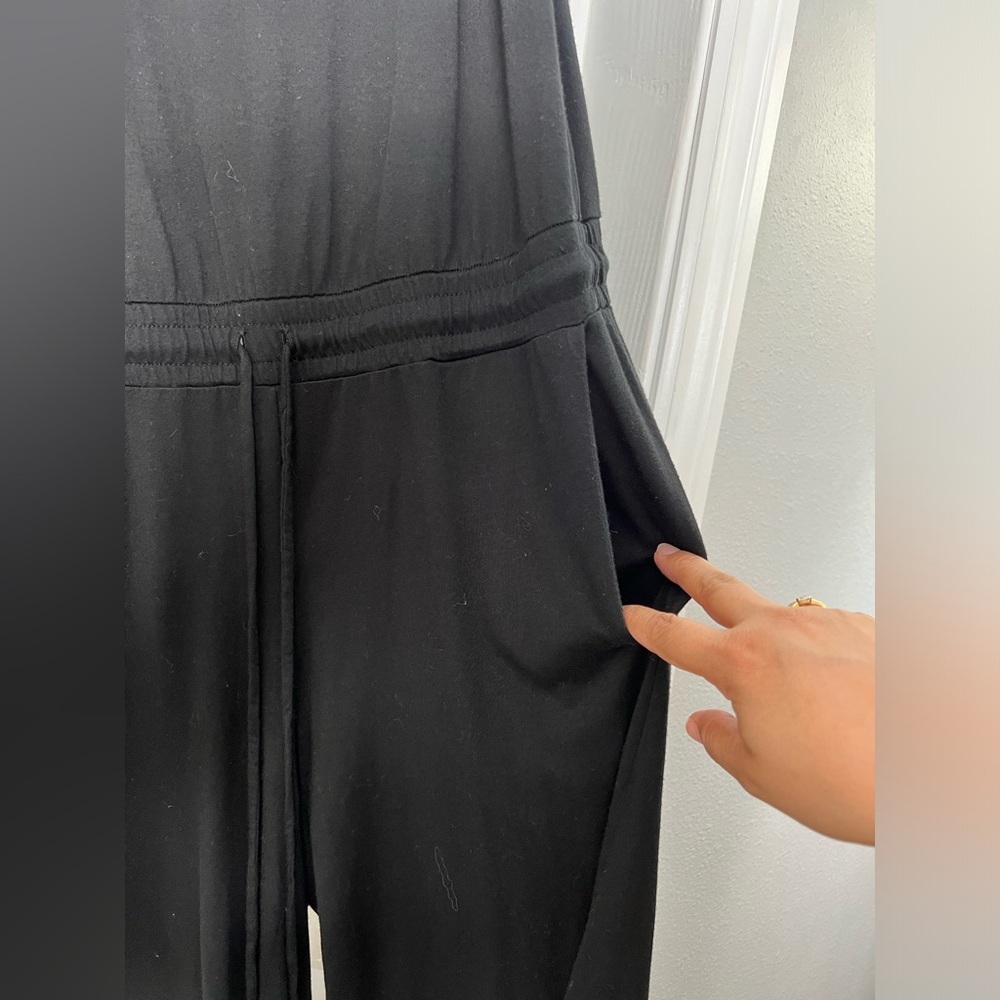 Michael Stars V-neck Black Cotton Blend Jumpsuit Sz S - Picture 5 of 7